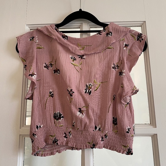 ASOS - Lunik Cute Floral Lavender Print Ruffle Crop Top - Small - Picture 6 of 6